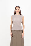 HIGH NECK PLEATED SHIMMER TOP