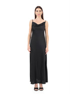 DRAPED SILK SLIP DRESS