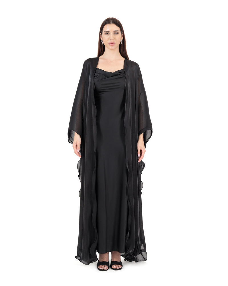 SLITED ORGANZA CHIFFON COVER UP