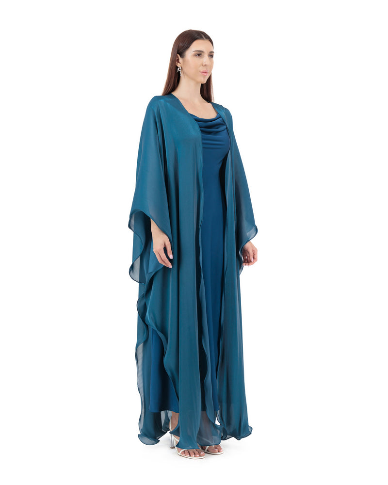 SLITED ORGANZA CHIFFON COVER UP