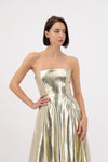 METALLIC VEGAN LEATHER DRESS