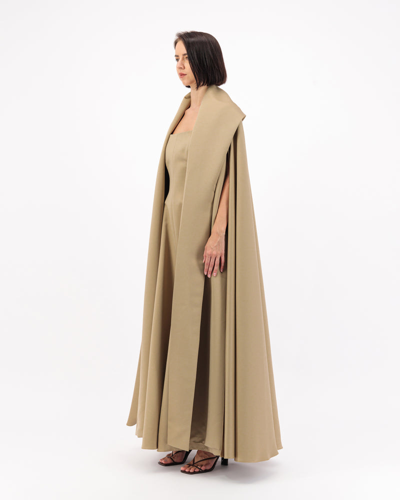 STRAPLESS DRESS WITH HOOD