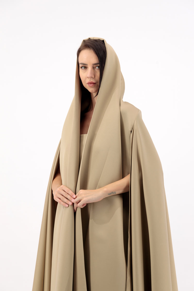 STRAPLESS DRESS WITH HOOD