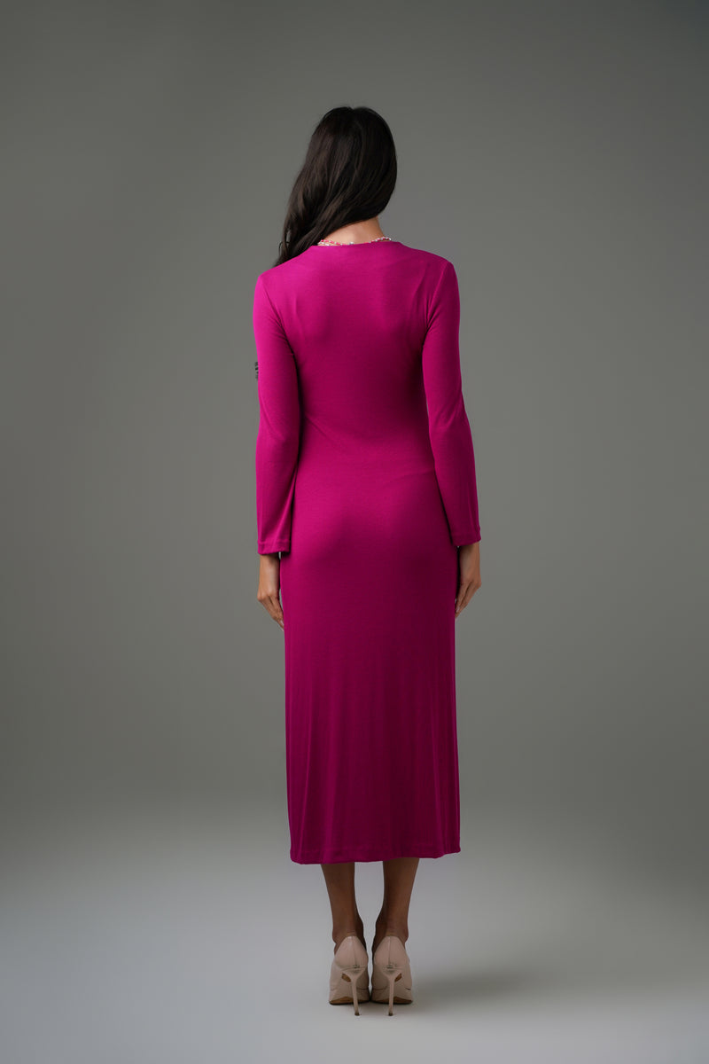 RIBBED SHIRT DRESS