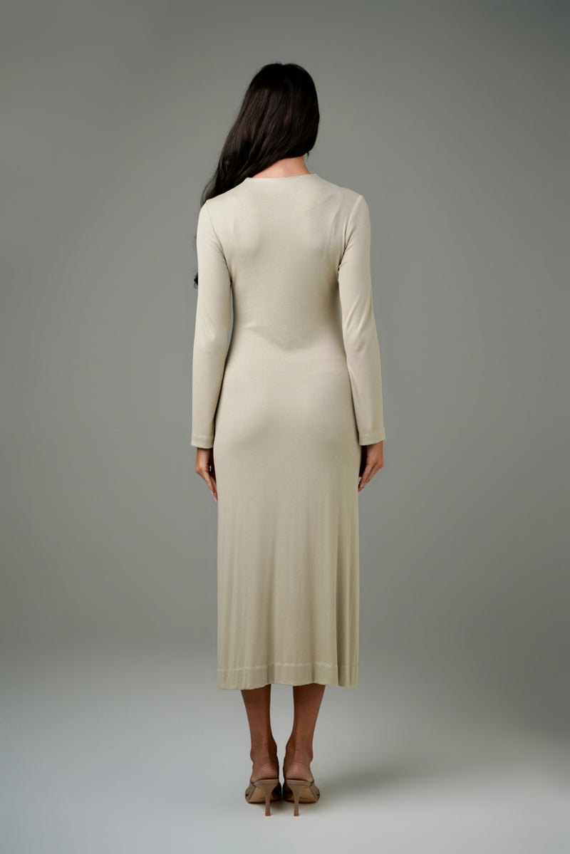 RIBBED SHIRT DRESS