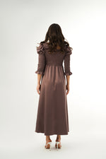 ELASTIC BUST AND SLEEVE DETAIL DRESS