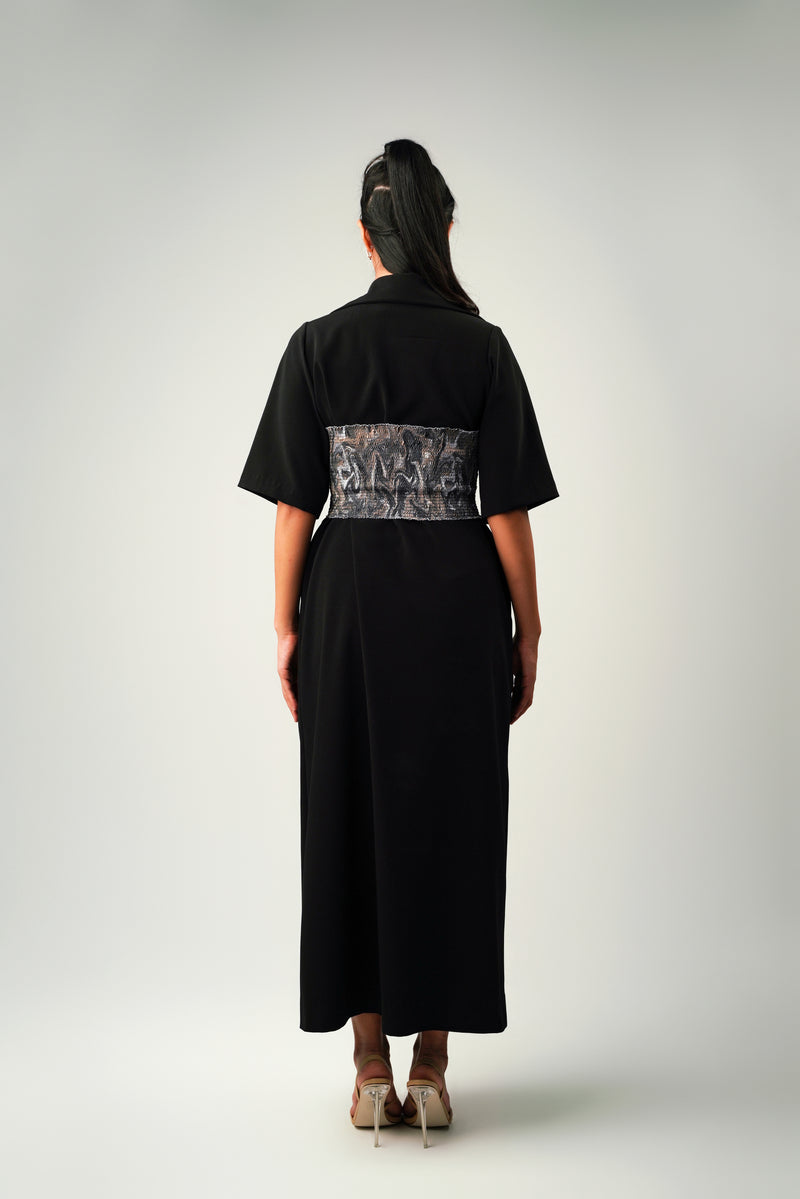 OVERSIZED SHIRT DRESS WITH ELASTIC BELT