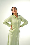 LIME RUCHED DETAIL SHIRT DRESS