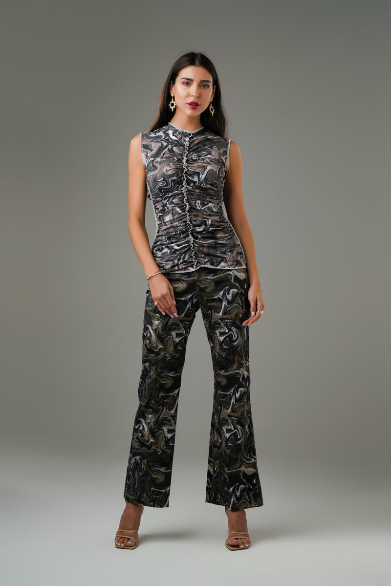 PRINTED BRUNETTE TROUSERS