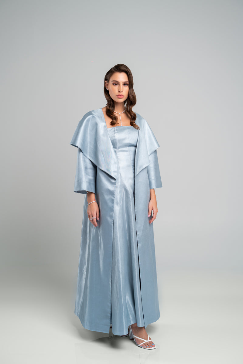 STRAPLESS DRESS X WIDE SLEEVE COVER UP
