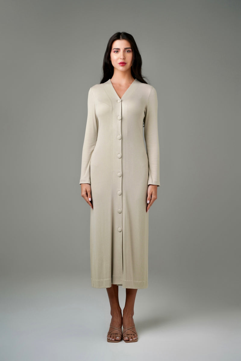 RIBBED SHIRT DRESS