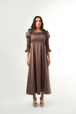 ELASTIC BUST AND SLEEVE DETAIL DRESS