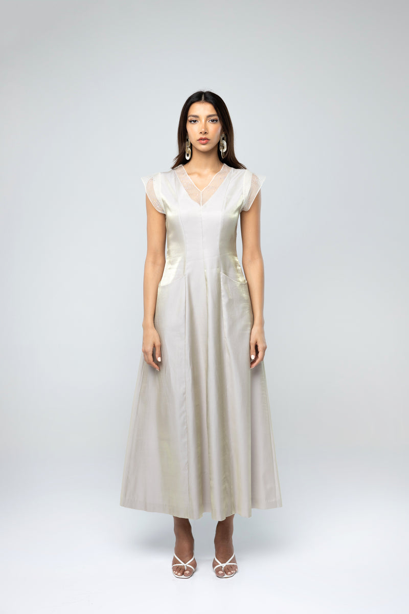 A-LINE SOFT TAFFETA DRESS