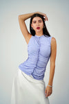 RUCHED EXPOSED SEAMS TANK TOP