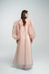 FAUX LEATHER STRAPLESS DRESS X ORGANZA