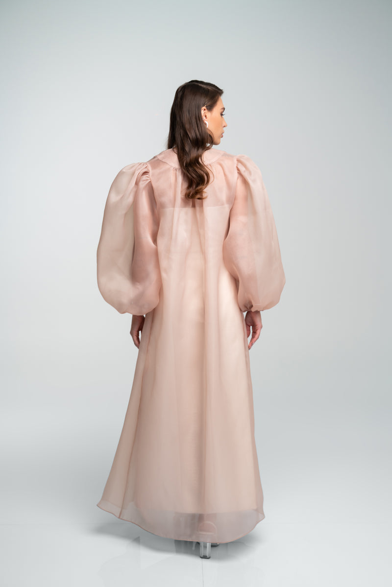 FAUX LEATHER STRAPLESS DRESS X ORGANZA