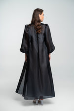 FAUX LEATHER STRAPLESS DRESS X ORGANZA