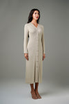 RIBBED SHIRT DRESS
