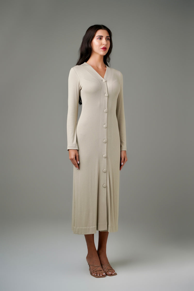 RIBBED SHIRT DRESS