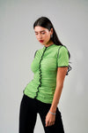 RUCHED EXPOSED SEAMS T-SHIRT