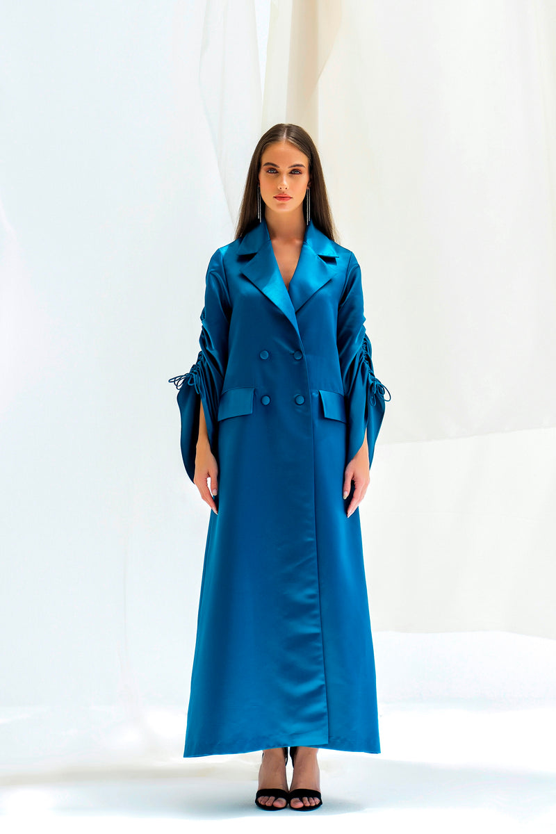 satin coat dress Anais Textured Satin Dress
