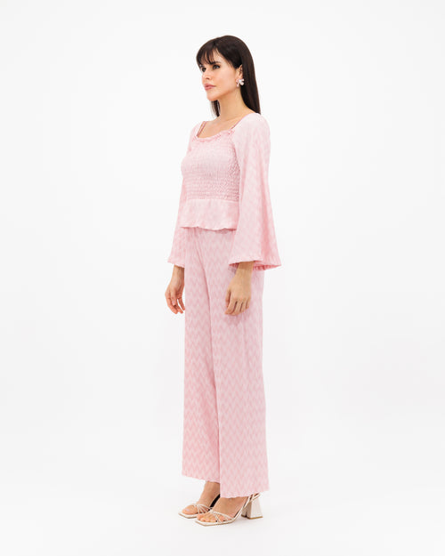 SMOCKED TEXTURED CO-ORD